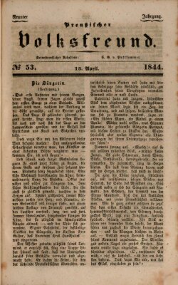 Preußischer Volksfreund Montag 15. April 1844