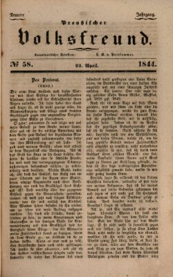 Preußischer Volksfreund Donnerstag 25. April 1844