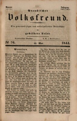 Preußischer Volksfreund Freitag 31. Mai 1844