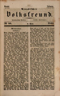 Preußischer Volksfreund Samstag 8. Juni 1844