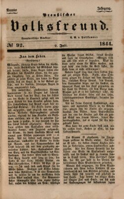 Preußischer Volksfreund Dienstag 2. Juli 1844