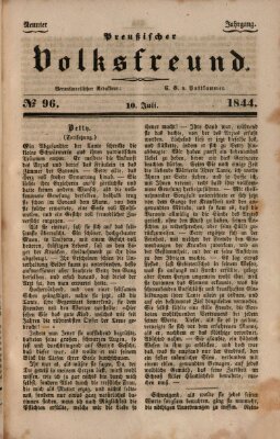 Preußischer Volksfreund Mittwoch 10. Juli 1844