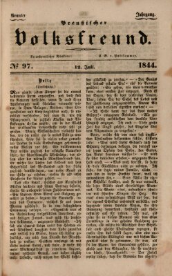 Preußischer Volksfreund Freitag 12. Juli 1844