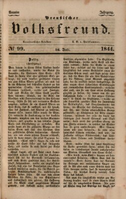 Preußischer Volksfreund Dienstag 16. Juli 1844