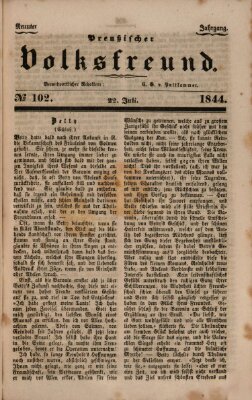 Preußischer Volksfreund Montag 22. Juli 1844