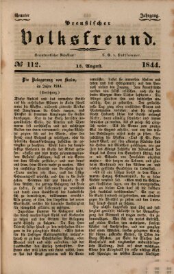 Preußischer Volksfreund Dienstag 13. August 1844