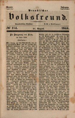 Preußischer Volksfreund Samstag 17. August 1844