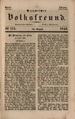 Preußischer Volksfreund Montag 19. August 1844