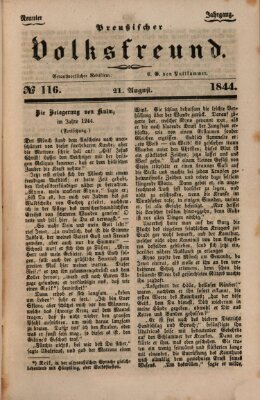 Preußischer Volksfreund Mittwoch 21. August 1844