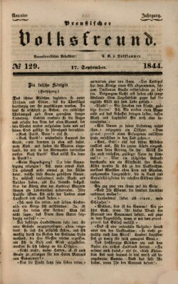 Preußischer Volksfreund Dienstag 17. September 1844