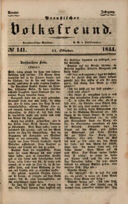 Preußischer Volksfreund Freitag 11. Oktober 1844