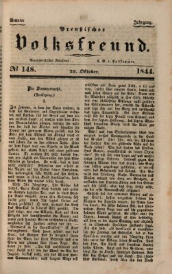 Preußischer Volksfreund Freitag 25. Oktober 1844