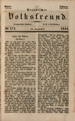 Preußischer Volksfreund Mittwoch 11. Dezember 1844