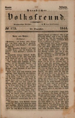 Preußischer Volksfreund Sonntag 15. Dezember 1844