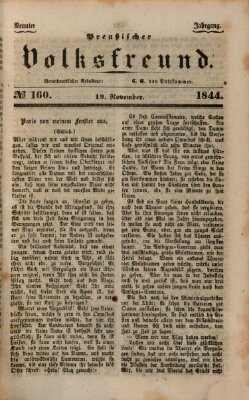 Preußischer Volksfreund Dienstag 19. November 1844