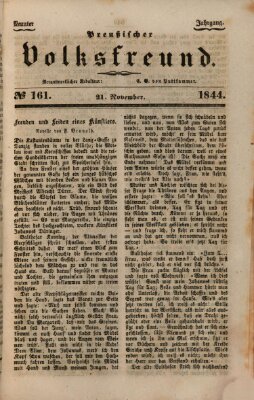 Preußischer Volksfreund Donnerstag 21. November 1844