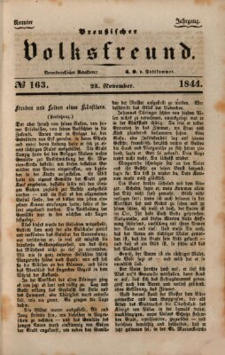 Preußischer Volksfreund Montag 25. November 1844