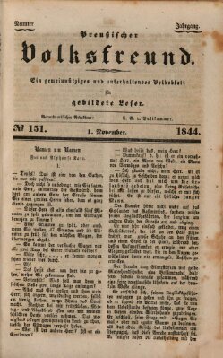 Preußischer Volksfreund Freitag 1. November 1844