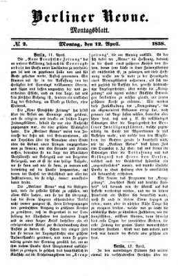 Berliner Revue Montag 12. April 1858