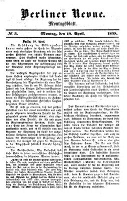 Berliner Revue Montag 19. April 1858