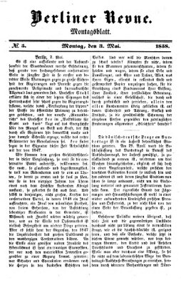 Berliner Revue Montag 3. Mai 1858