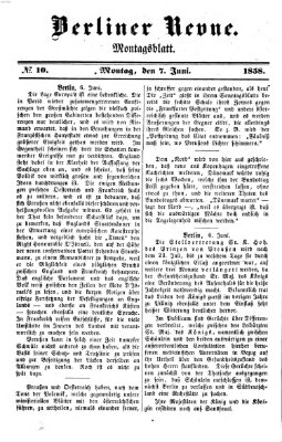 Berliner Revue Montag 7. Juni 1858