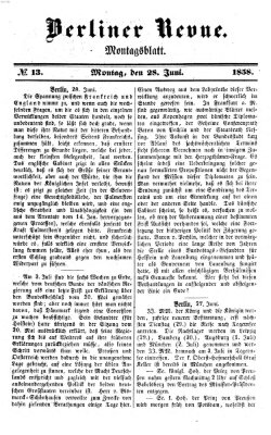 Berliner Revue Montag 28. Juni 1858