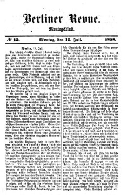 Berliner Revue Montag 12. Juli 1858