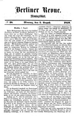 Berliner Revue Montag 2. August 1858