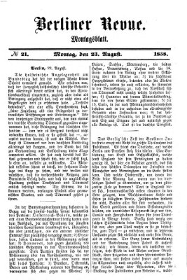 Berliner Revue Montag 23. August 1858