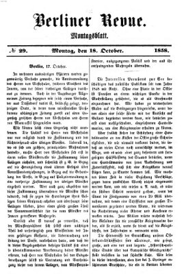 Berliner Revue Montag 18. Oktober 1858