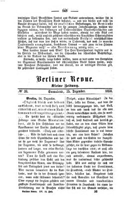 Berliner Revue Samstag 25. Dezember 1858