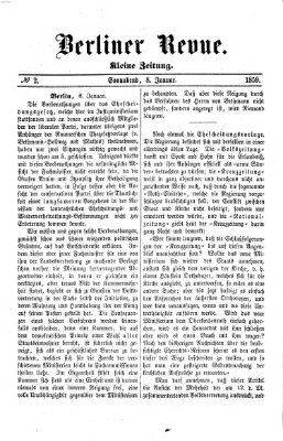 Berliner Revue Samstag 8. Januar 1859