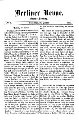 Berliner Revue Samstag 22. Januar 1859