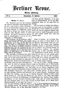 Berliner Revue Samstag 19. Februar 1859