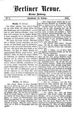 Berliner Revue Samstag 26. Februar 1859