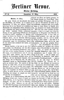 Berliner Revue Samstag 19. März 1859