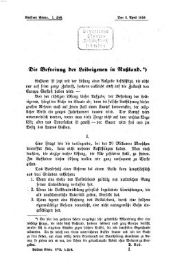 Berliner Revue Samstag 2. April 1859