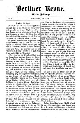 Berliner Revue Samstag 23. April 1859