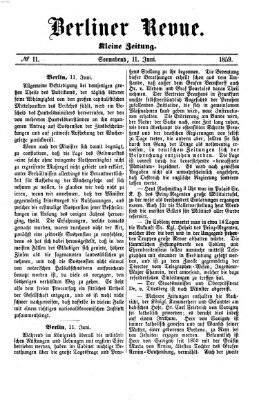 Berliner Revue Samstag 11. Juni 1859