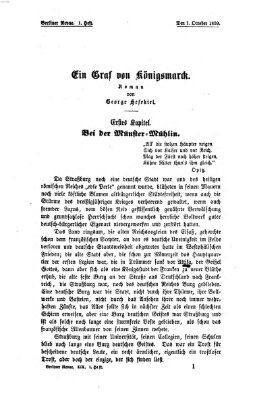 Berliner Revue Samstag 1. Oktober 1859