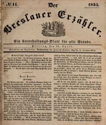 Der Breslauer Erzähler Freitag 24. April 1835