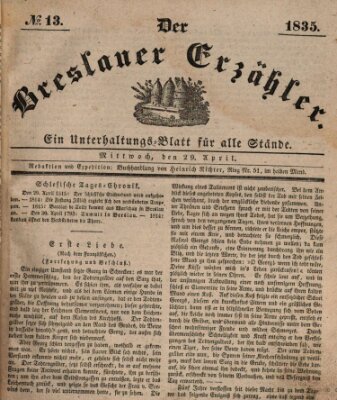 Der Breslauer Erzähler Mittwoch 29. April 1835