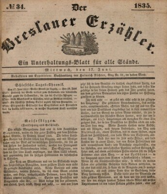 Der Breslauer Erzähler Mittwoch 17. Juni 1835