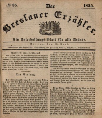 Der Breslauer Erzähler Freitag 19. Juni 1835