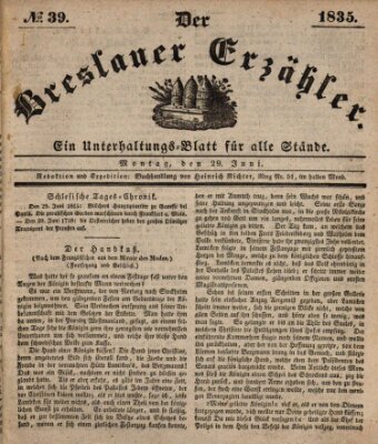 Der Breslauer Erzähler Montag 29. Juni 1835