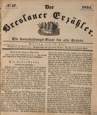 Der Breslauer Erzähler Freitag 17. Juli 1835