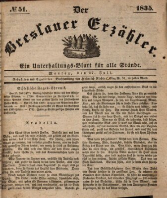 Der Breslauer Erzähler Montag 27. Juli 1835