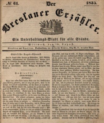 Der Breslauer Erzähler Mittwoch 19. August 1835