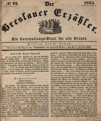 Der Breslauer Erzähler Freitag 21. August 1835